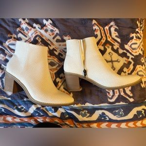 Target Faux White Snakeskin Booties